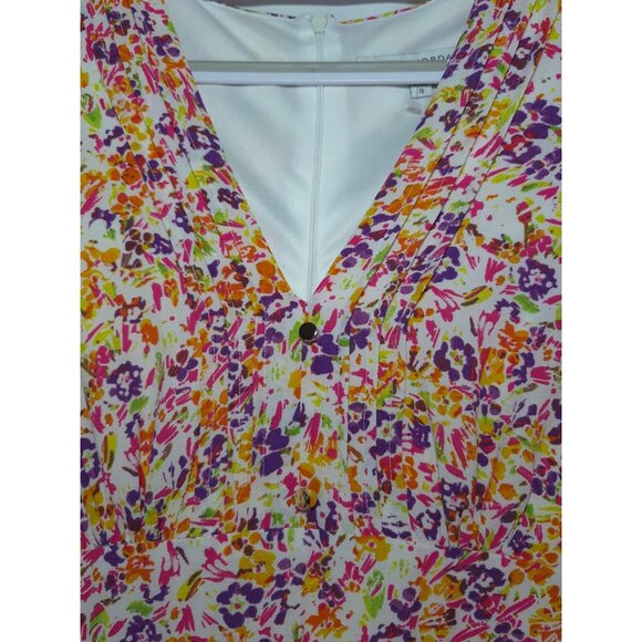 Julia Jordan Floral Ruffle Maxi Dress Women( 8) Multicolor V Neck Short Sleeve. - Picture 8 of 14
